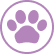 A stylized paw print.